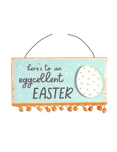 Πινακίδα με pon pon "EASTER" 20cm