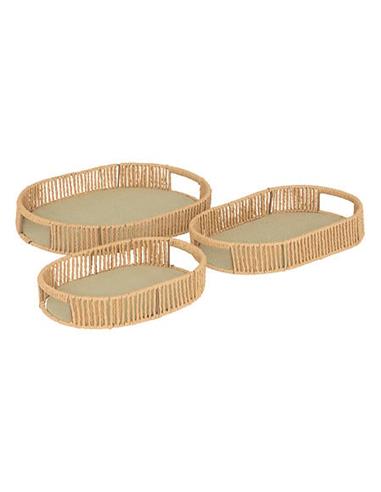 Δίσκοι σετ 3/τεχνητή Raffia 39 x 28 x...