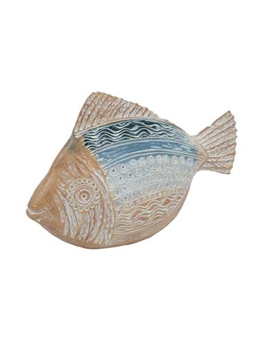 Ψάρι κεραμ.μπλε-φυσικό 28,5x9x19cm