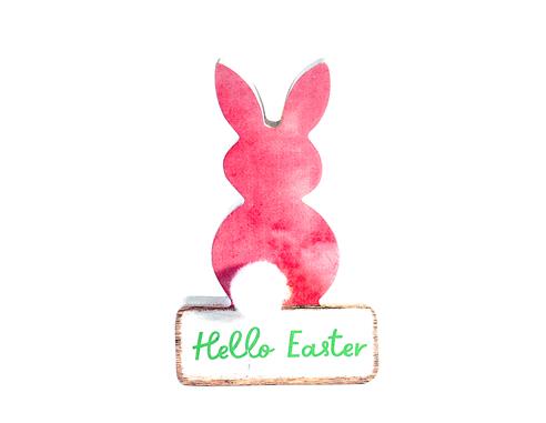 Λαγός διακοσμ.Φούξια "HELLO EASTER" 15cm