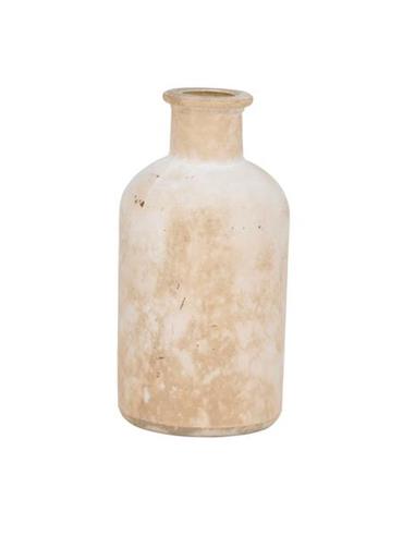 Βάζο γυάλινο λευκό/μπεζ Φ6,5Η13cm