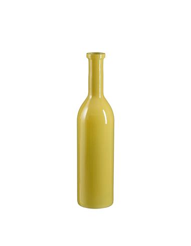 Βάζο μπουκάλι κίτρινο γυάλινο Φ18Η75cm
