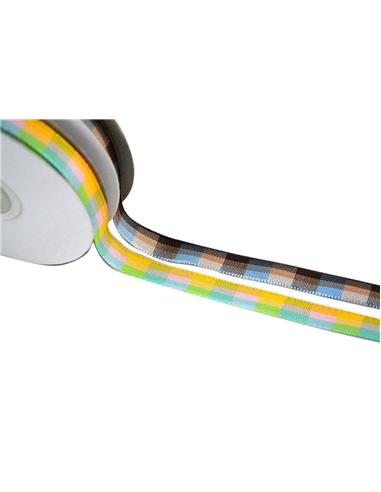MULTICOLOR CHESS RIBBON 1cmX18m