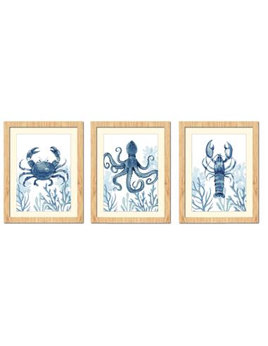 Κάδρο "SEALIFE" 3σχέδια 30x40cm