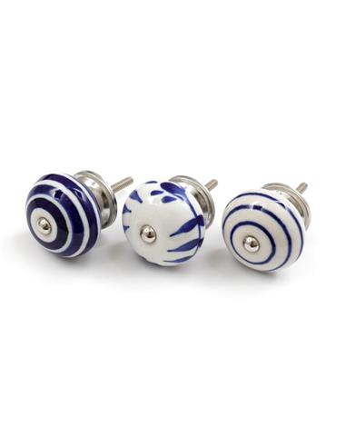 Πόμολα blue&white 3σχέδια σ/4