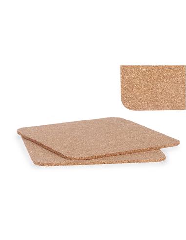 Σουπλά φελλού τετράγωνα σετ2pcs 18x18cm