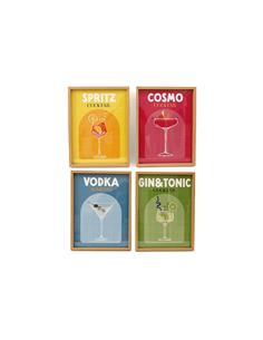 Κάδρο "Coctails" 4σχέδια...