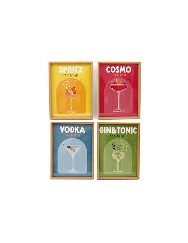 Κάδρο "Coctails" 4σχέδια 30x40cm