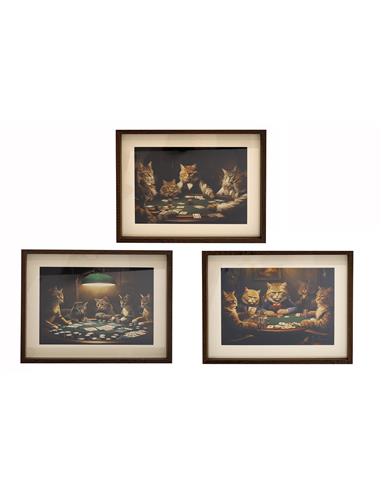Κάδρο "CATS POKER" 3σχέδια 30x40 cm