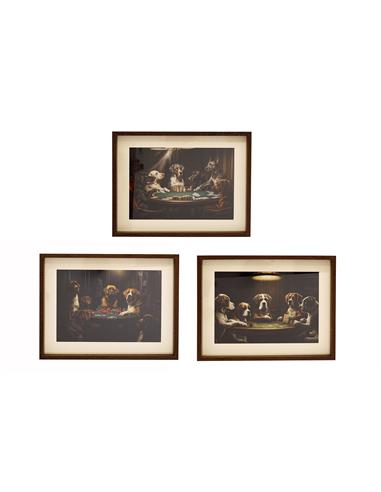 Κάδρο "DOGS POKER" 3σχέδια 30x40 cm
