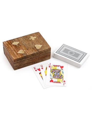Κουτί τράπουλας ξύλινο 12x9cm