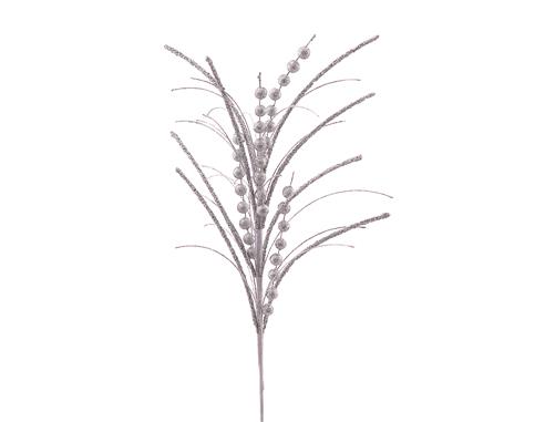 Κλαδί ασημί με glitter H 76cm