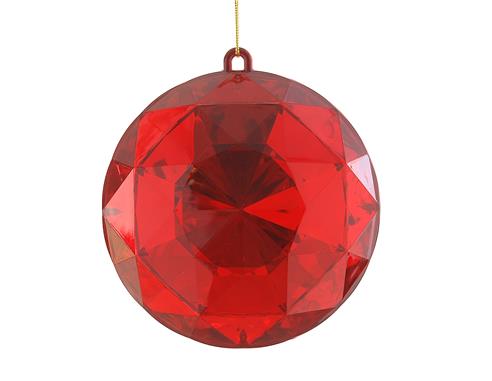 Μπάλα κόκκινη "DIAMOND" πλαστική Φ16cm