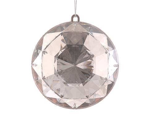 Μπάλα ασημί "DIAMOND" πλαστική Φ16cm