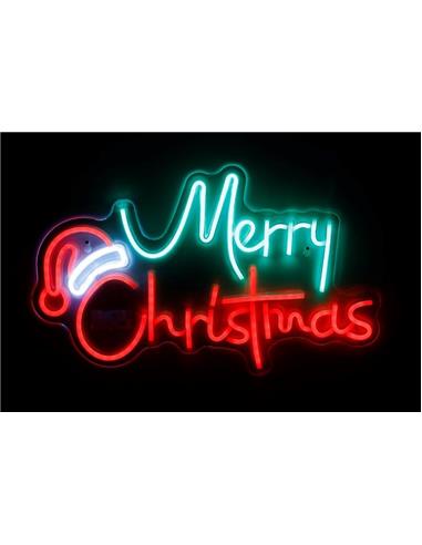 Πινακίδα neon Led MERRY XMAS 43x26εκ.