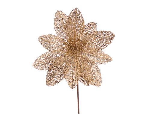 Λουλούδι χρυσό με glitter H31cm