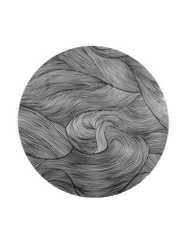 Σουπλά γκρι PVC Embossed printed Φ38cm