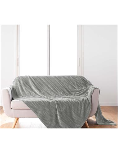 Ριχτάρι embossed flannel γκρι 180x220cm