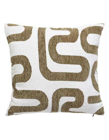 Μαξιλάρι Jacquard χακί λευκό 40x40cm