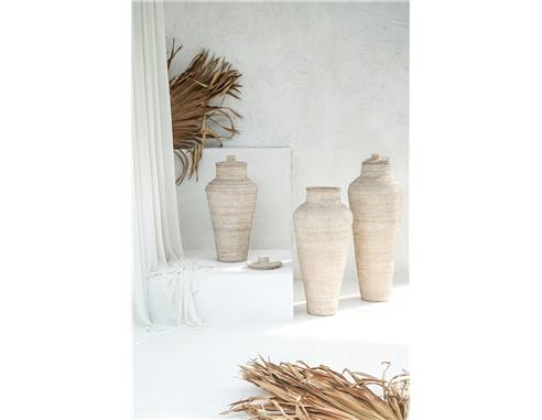 Βάζο δαπέδου Rattan με καπάκι 38x100 cm