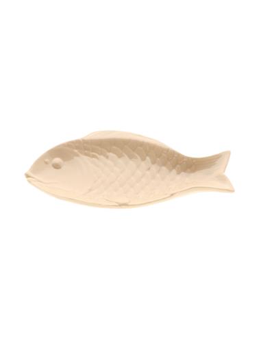 Πιατέλα κεραμική ψάρι μπεζ 28,5x13x3,5cm