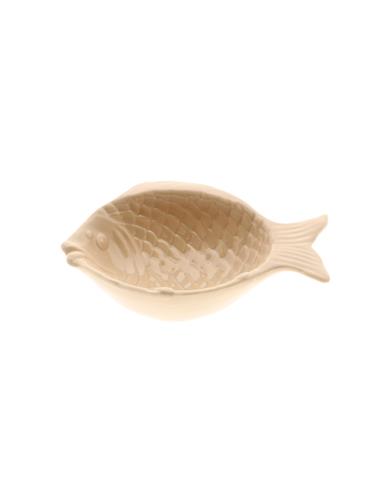 Μπωλ κεραμικό ψάρι μπεζ 16,5x9,5x5cm