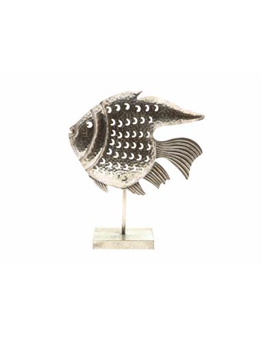 Κηροπήγιο ψάρι μεταλ.σε βάση 44x12x51cm