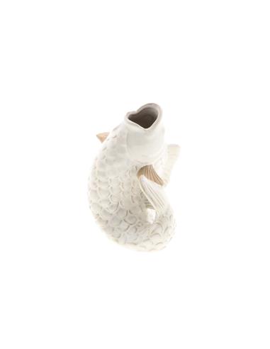 Βάζο ψάρι κεραμικό λευκό 13,5x13x17,5cm