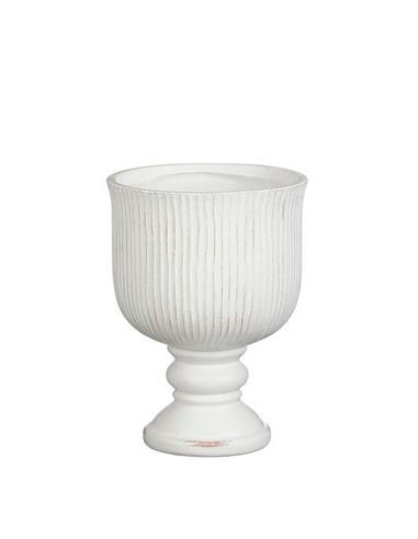 Βάζο κεραμικό λευκό με πόδι Φ17,5Η24cm