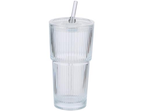 Ποτήρι διάφανο με καλαμάκι 550ml/9,5...