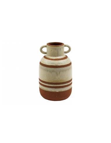 Βάζο κεραμ.αμφορέας μπεζ/καφέ 15x24,5cm