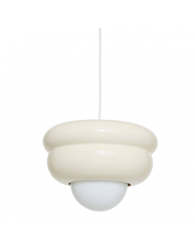 Φωτιστικό οροφής γυάλινο cream Φ28 cm