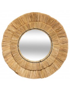 Καθρέπτης raffia Φ60 /30εκ.