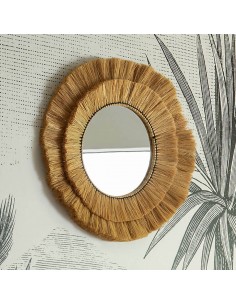 Καθρέπτης raffia Φ60 /30εκ. 2