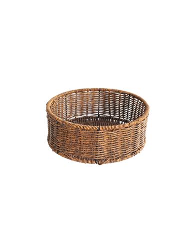 Καλάθι τεχνητό rattan καφε Φ25Χ9,5CM