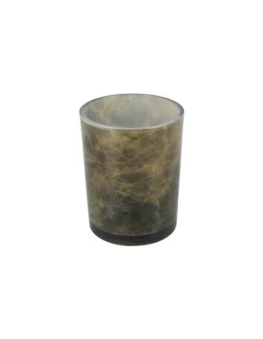 Κηροπήγιο γυάλ.καφέ νερά 10x12,5cm