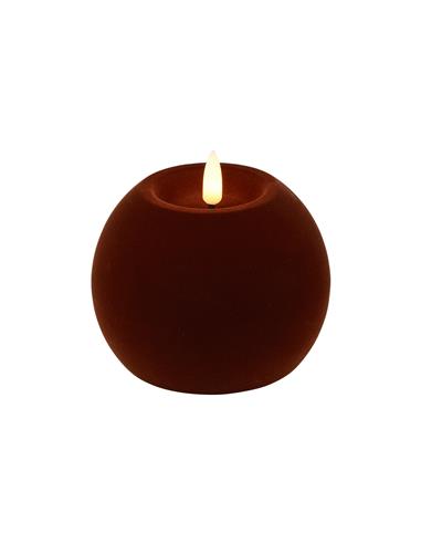 Κερί μπάλα βελουδ. μπορντώ LED warm...